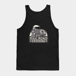 Railroad Crossing Railway Locomotive Tank Top